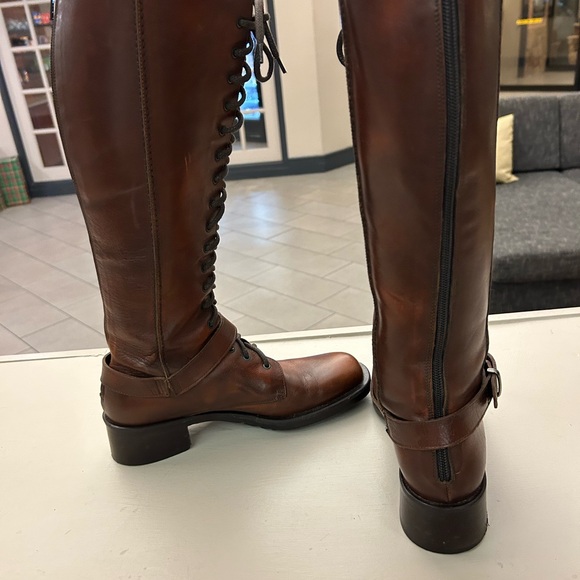 Boots Elegant Chestnut Lace-Up Colin Stuart  Collection 7 1/2 Like New Gorgeous! - Picture 7 of 11
